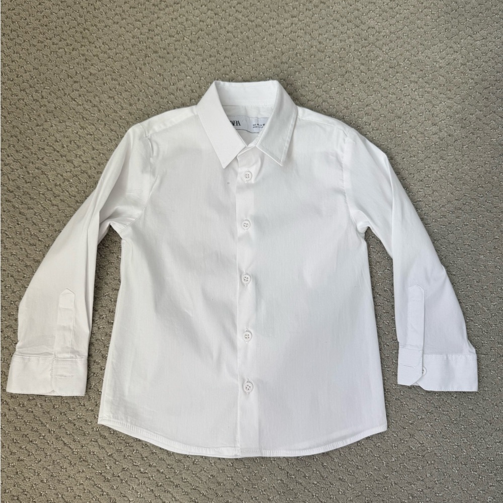 Zara Classic White Kids Suit Shirt